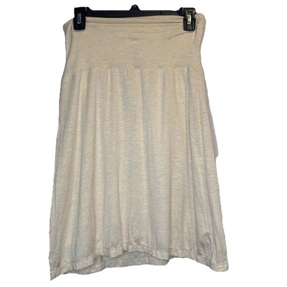 Max Studio Women’s M Cream/Natural Pull-on Lined Linen Blend Stretchy Skirt NEW - Picture 1 of 8